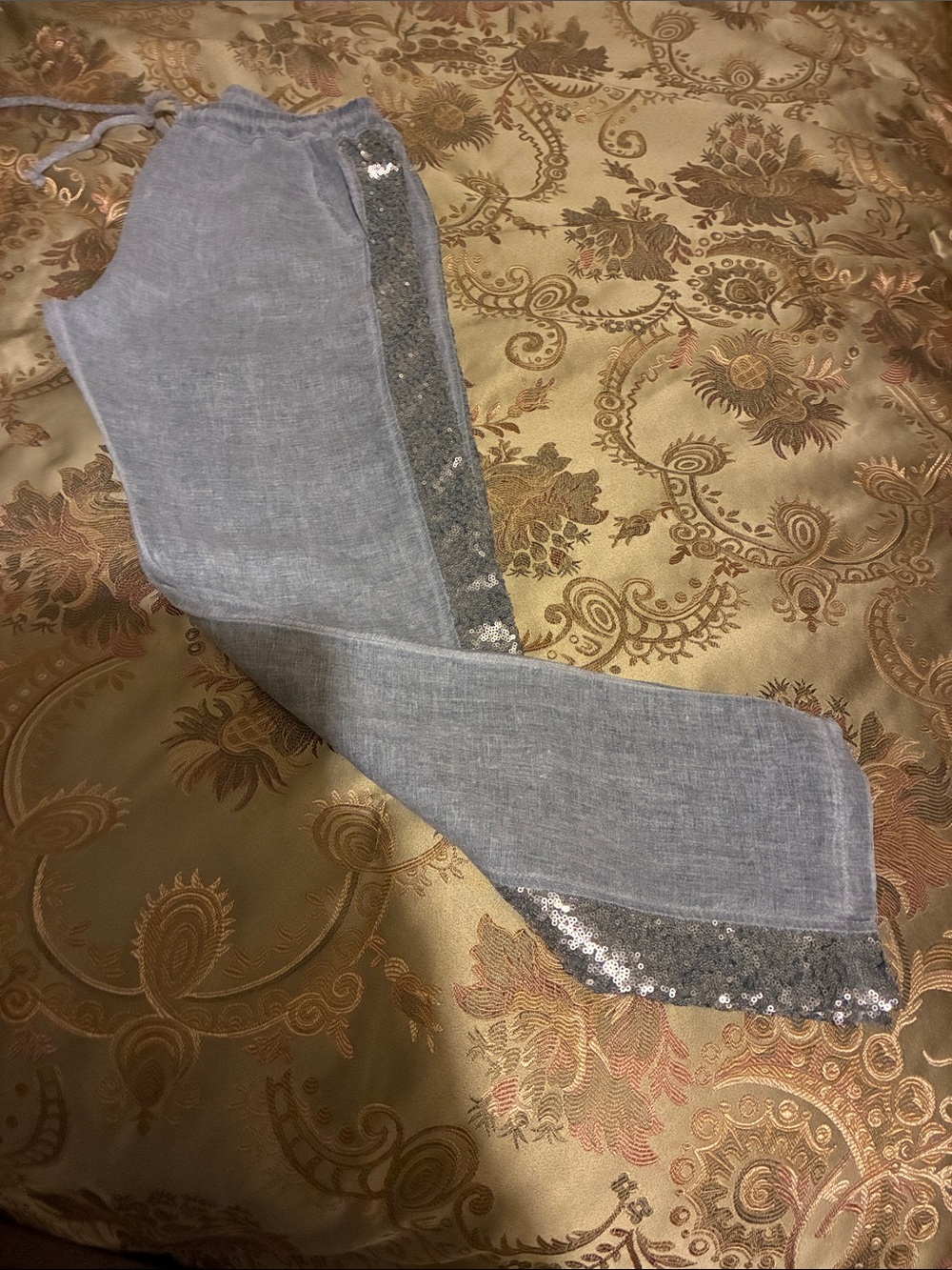 Saks Fifth Avenue Light blue Linen-Blend pants